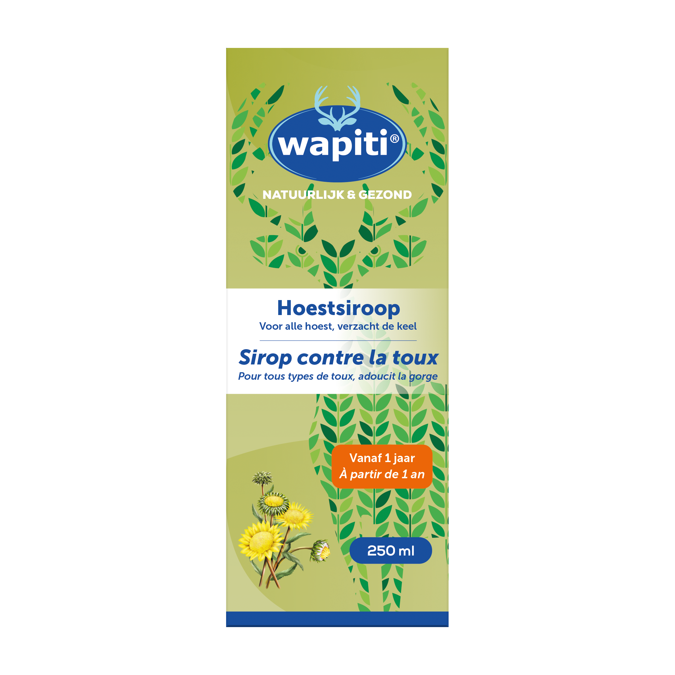 Wapiti Doosje Packshot Hoestsiroop 250ml 2025 Fr